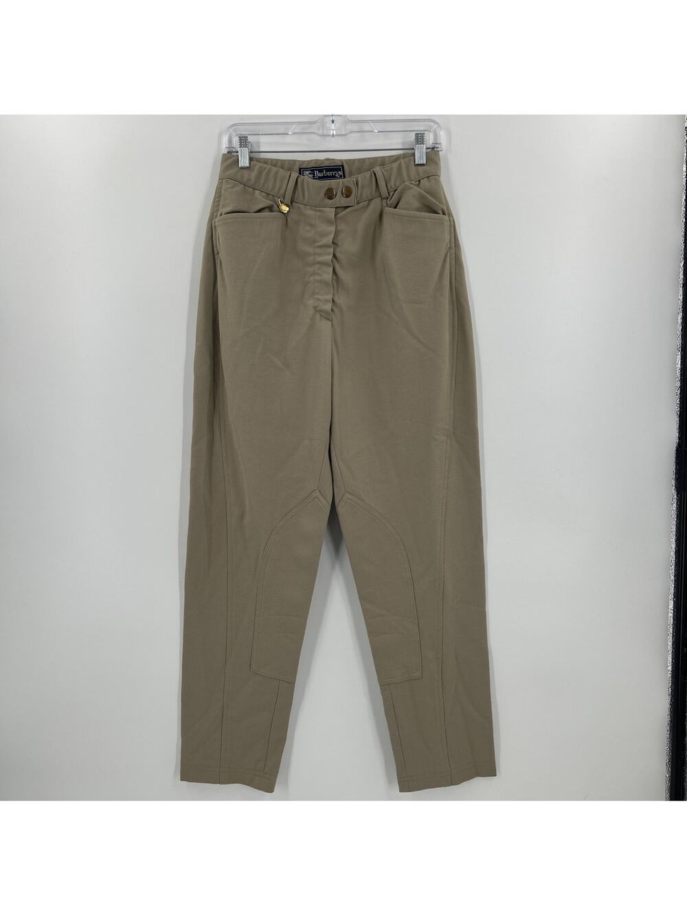 Vintage Burberry Equestrian Pants Womens Size 12 Beige USA Made Preppy 80s